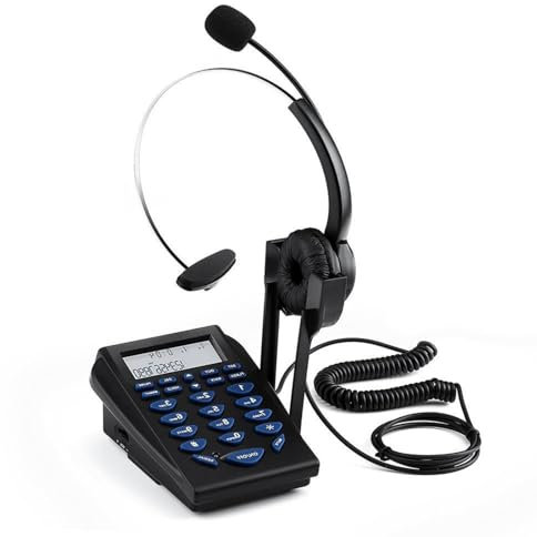 Yzdysg Auriculares con cable para teléfono con reducción de ruido y control de volumen para centros de llamadas