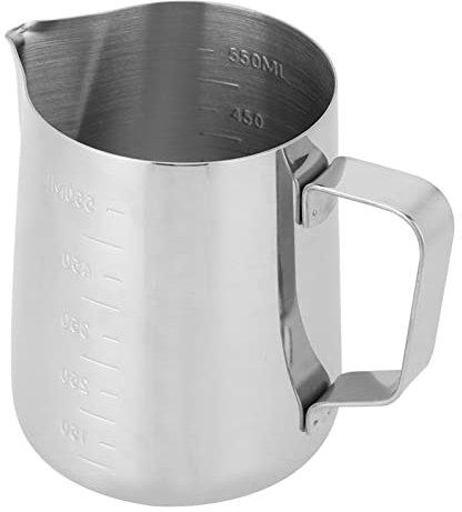 Bricco per latte da 550 ml con manico, schiumatore per cappuccino in acciaio inossidabile con scala graduata, bricco per latte per espresso, cappuccino, latte, bricco per latte