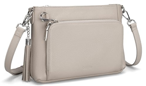 befen Echtleder Umhängetasche Damen mit Anti Diebstahl, Leder Handtasche