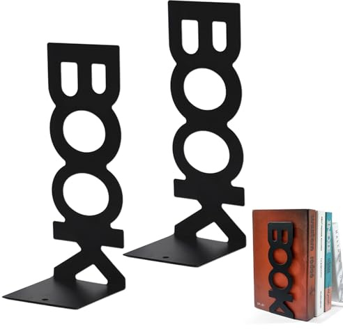 Gotetiso 2 Stück Buchstütze Bücherhalter Schwarz Buchstützen Metal Book Holder Rutschfeste Basis Stabile Bookends Buchstopper Buchhalterung Bücherregal für Schule Büro Bibliothek Zuhause