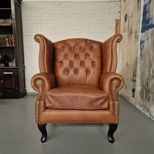 Chesterfield Classic King Fåtölj Vintage Brun, Läder