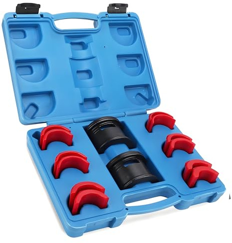 AceSupever Gabeldichtungstreiber Montagewerkzeug Universal für Motorräder | Standrohr-Durchmesser 35-50 mm, Gabelwerkzeug Montagehelfer für Dichtungswechsel, 14-tlg mit 6 Adapterpaare, 2 Treiberkörper