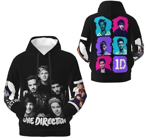 NEOEMLATY O*n$e Men's Pullover Hoodie for Men Dire$c*Tion Long Sleeve Drawstring Hooded Sweatshirts with Pockets Merch Top for Big Teen Boy Black