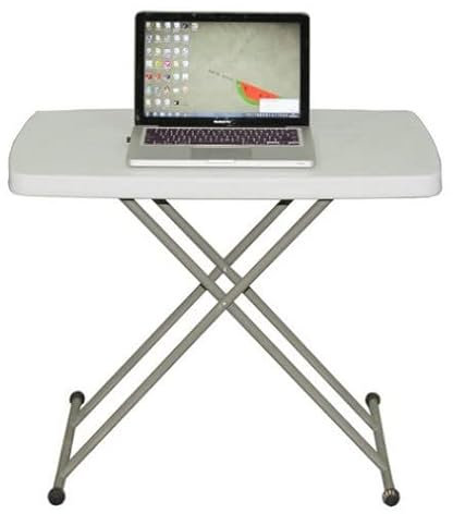 XANNI Klapptisch, HDPE-Kunststoff, 3 verstellbare Höhen, Esstische für den Garten, für den Innen- oder Außenbereich, 76 x 50 x (50 – 62 – 74 cm), Weiß