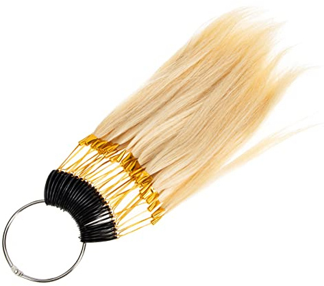 IWOWHERO Nuancier De Perruques En Cheveux Humains 30 Pièces 9 Degrees Colorées Anneaux En Acier Inoxydable Pour Salon De Coiffure Et Formation Professionnelle