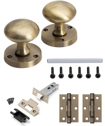 Golden Grace Sprung Door Knob Internal Pack, Antique Brass