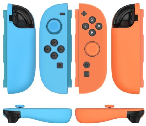 TNP JoyCon Cover for Nintendo Switch 2 Controller Case, Blue/Orange | 2-Piece Anti-Slip Skin Set for Left and Right Joy-Con 2 Controllers with Matching Thumb Grip Caps; Controllers Not Included