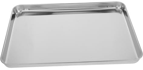 DONFAMDS Plateau Rectangulaire en Acier Inoxydable Assiette à Steak 35X25Cm Conception pour Restaurant Service Utilisation Quotidienne