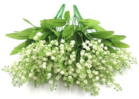 Ramo de flores rústicas de lirio de valle para boda, ramo de flores para ramo de boda artificial, ramo de novia para decoración de bodas para la decoración de la oficina de fiesta
