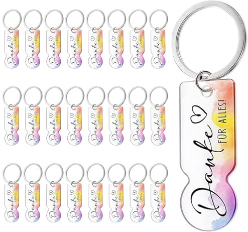 Yphzmtz Lot de 24 porte-clés en acrylique - Décapsuleur de chariot - Cadeau de remerciement pour les invités, les collègues et les personnes spéciales