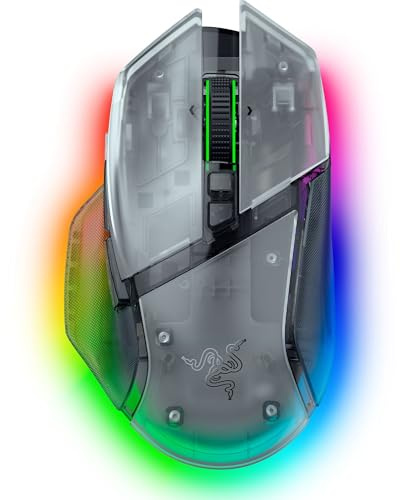 Razer Basilisk V3 Pro Wireless Gaming Mouse, 35K DPI Sensor, HyperScroll Tilt Wheel, Optical Switches, 13 Customizable Controls, RGB Lighting, Up to 140-Hour Battery Life, Phantom White