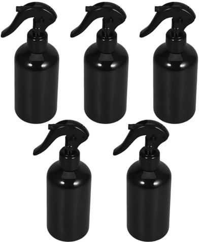 Yardenfun Botella Pulverizadora de Plástico Negra 250 Ml Pulverizador de Agua para Jardín Botella de Riego Recargable Set de 5 Unidades Diseño y Fácil de Usar
