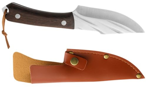 Ciieeo Cuchillo Carnicero Chef Inoxidable con Mango Ergonómico y Funda Herramienta Cortadora Multifuncional para Carne Verduras y Huesos y Fácil de Limpiar