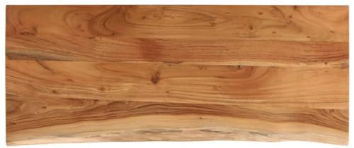 Mokuyary bordsskiva 90 x 40 x 3,8 cm, rektangulär, massivt trä, akacia, trädkant, ersättningsbordsskiva för köksbord, skrivbord, trädgårdsbord, ståbord, soffbord, sidobord
