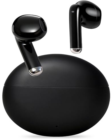 yobola Écouteurs Bluetooth 5.4 sans Fil, Intra-Auriculaires Casque Confort | Ecouteurs légers, HiFi Stéréo Basses avec 4 Micros HD, Contrôle Tactile IP7 Étanche USB-C 27H, pour iOS/Android/Sport, Noir