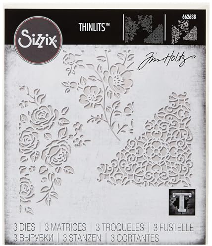 Sizzix Thinlits Die Set 3PK - Mixed Media, 9,53cm x 9,53 cm - 7,3 cm x 8,89 cm