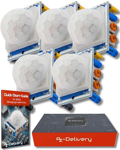 AZDelivery Compatible with HC-SR501 PIR Infrared Motion Detection Sensor Module compatible with Arduino and Raspberry Pi including E-Book!