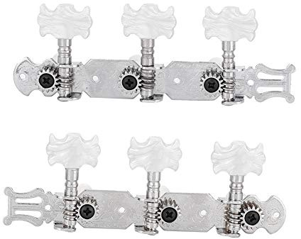 Alomejor 2 Stücke Gitarre Mechaniken Knöpfe Acryl Klassische Gitarre Saiten Mechaniken Stimmschlüssel für Klassische Gitarre (3 für Links + 3 für Rechts)