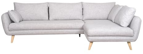 Miliboo Divano angolare scandinavo 5 posti Grigio Chiaro a chiazze Creep