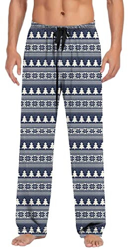 Generisch Cotton Sleepwear Long Loungewear Men's Woven Pyjama Trousers Soft Sleep Pants Plaid Loungewear Men's Checked Trousers Cotton Comfort Fit Men's Pjs