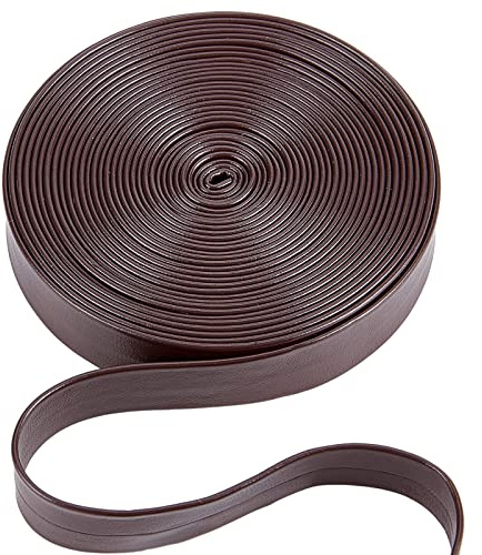 GORGECRAFT 5 m 15mm di Larghezza Cinturino in Similpelle Pieghevole Strisce di Pelle Cordino Nastro di Rifinitura in Pelle Litchi Cordoncino Piatto in Similpelle A Grana per Fai da Te Cucito