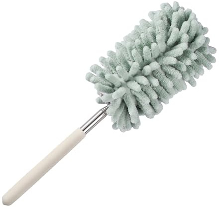 AuMoHall Plumero retráctil de microfibra verde para limpiar plumas, herramienta de limpieza del hogar, para limpiar coches, oficinas, ventanas, muebles