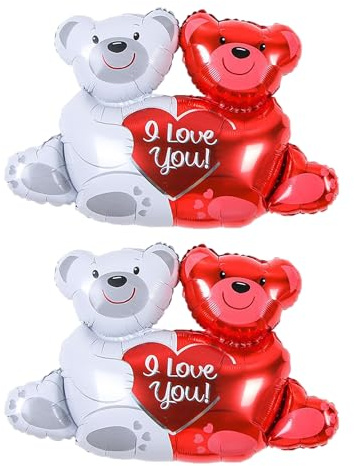 Lot de 2 ballons en aluminium en forme de cœur - Pour décoration de mariage et de fête - Réutilisables - Design personnalisé