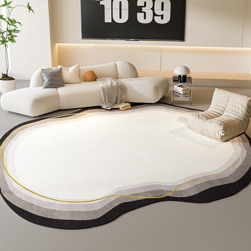 TTOUDRY Teppich mit unregelmäßiger Form, Wohnzimmerteppich, Rutschfester weicher Schlafzimmerteppich, waschbarer Wohnzimmer-/Schlafzimmerteppich