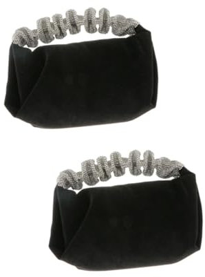 LIFKOME 2 Stück Hergestellte Strass- Und Velours-damentasche Modische Handtasche Tragetasche Für Partyzubehör