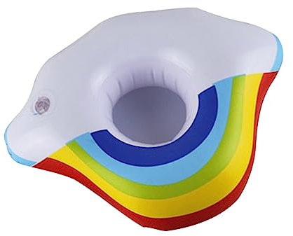 JOINPAYA 4piezas Posavasos Inflables Nube Arcoíris para Playa Piscina Portavasos Flotante Bandeja Inflable Servir Bebidas Posavasos Flotante