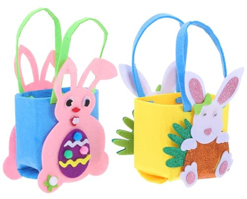 OFFSCH 2stücke Kreative Ostern Filztaschen Mit Wiederverwendbare Filz-osterkörbchen Für Hasen-design Für Süßigkeiten Und Eier Ostern Bastelset