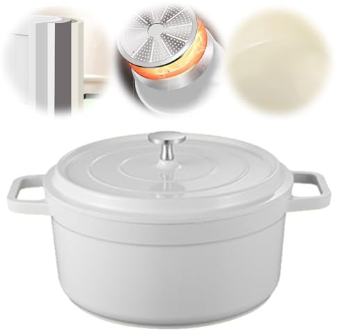 Enameled Cast Aluminum Dutch Oven with Lid Nonstick Heat Preservation Cookware Mini Cast Aluminum Pot Casserole Home Cooking Cookware