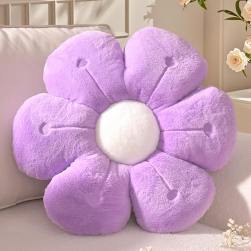 Yhoelata Cuscino Fiore, Cuscino a Forma di Fiore Lavanda, Cuscini Decorativi Divano, Fiori di Peluche, Cuscini Decorativo da Pavimento con Margherite, Cuscinos Letto per Bambini, 40 cm