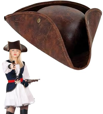 Ximinwzm Pirate Hat, Pirate Hat for Adults, Captain Costume Accessory, Brown Pirates Hat Theme Party Supplies Role Cosmetic Accessories