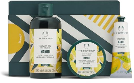 The Body Shop Mango Essentials Pflegendes Hautpflege-Geschenkset, Duschgel, Körperjoghurt, Handbalsam, vegan
