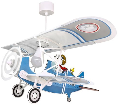 Dalber Kinder Deckenlampe Flugzeug Snoopy | Hängelampe; Deckenleuchte; Kinderzimmer; E27 - 1 x 15W