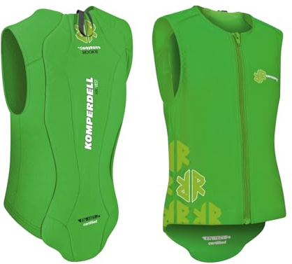 Komperdell Air Vest Junior – ryggskydd för barn, skyddsväst för skidåkning, snowboard och ridsport, EN 1621-2 (grön, 104 (XXS))