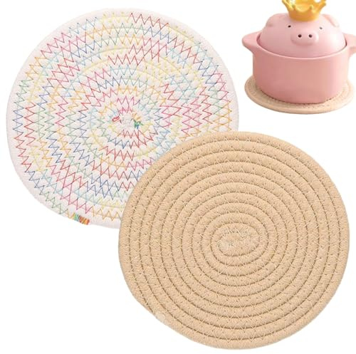 2 Pezzi Sottopentola per Cucina, 20 cm Sottopentolal Cucinan Di Cotone, Sotto Pentola Da Cucins, Sottopentolas Sottopentol Da tappetino isolato
