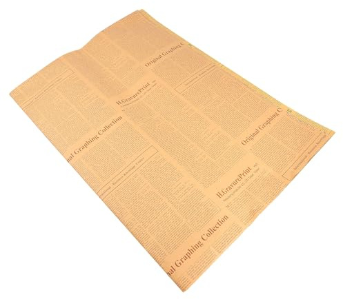 Holibanna Set de 20 Hojas de Papel Kraft para Embalaje de Libros y Flores, Papel de Obsequio Periódico Inglés Vintage, Tamaño 50X70 CM, para Envolver Regalos en Celebraciones y Manualidades