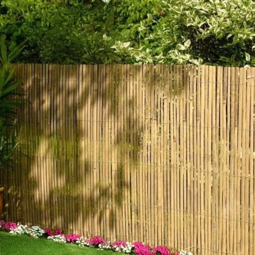 Real Bamboo Slat Fencing Screening Roll for Garden Privacy Outdoor - 3m x 2m
