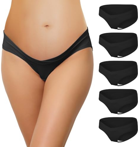 INNERSY Maternity Knickers Under Bump Pregnancy Postpartum Underwear 5 Pack