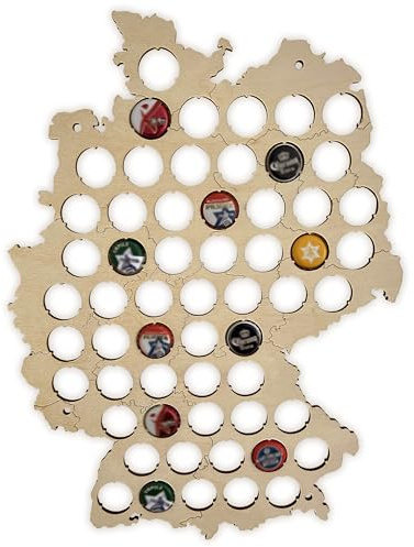 Granatan Kronkorken Karte I Kronkorkensammler I Geburtstagsgeschenke für Männer I Bierkarte aus Holz