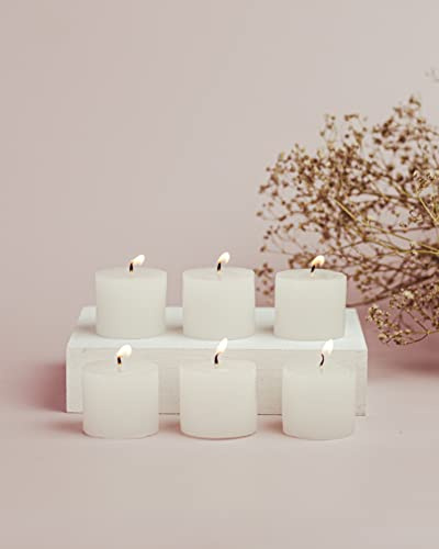 AuraDecor Juego de 12 velas votivas de jazmín de fragancia||Vela de fragancia || (blanco)