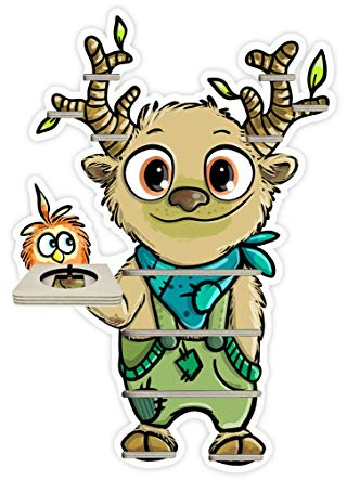 Farbklecks-Collection Musikboxregal Waldgeist, Wandregal für bis zu 35 Hörfiguren, Maße 69 x 48 cm, mit speziellem Ablagefach kompatibel mit Toniebox, handgefertigt in Deutschland