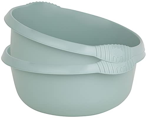 #11 2x Schüssel Set rund grün 4,5L 28cm Spülschüssel Kunststoff Spüle