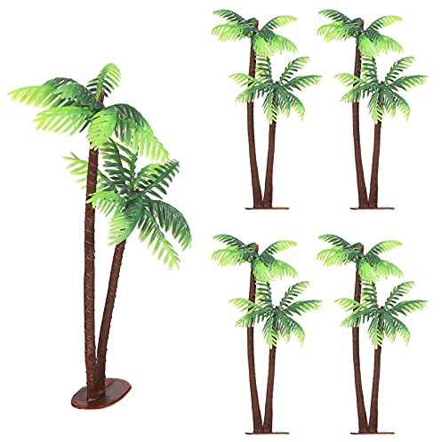 HEALLILY Aquariumpflanzen 5Pcs Palm B?ume Anlage T? Bonsai Landschaft Landschaft DIY Aquarium Aquarium Dekoration Strand Thema Party Prop Künstlicher Baum