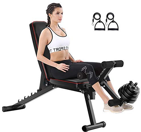 FZYE Verstellbare Hantelbank - Utility Hantelbänke für Ganzkörpertraining, Faltbare Flach-/Neigungs-/Neigungsübungen Mehrzweckbank für Heim-Fitnessstudio