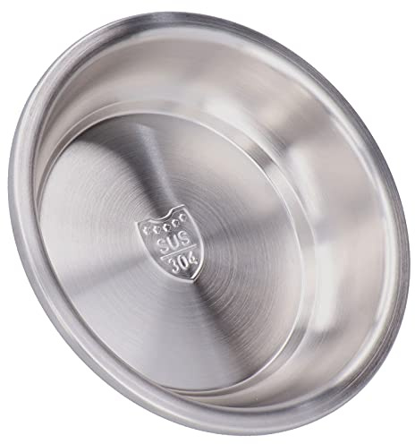 Entatial Plato Redondeado para Sopa, Placa Apilable de Acero Inoxidable, Superficie Lisa, Resistente para Cocina para el Hogar(Hermoso Plato Hondo 304: 22cm)