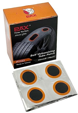 PAX 96 Pcs 25mm (1) Round Inner Tube Patches, Rubber Puncture Repair Kit for Bicycle, Road Bike, MTB, BMX, Scooter & Inflatables - Works with Rubber Cement