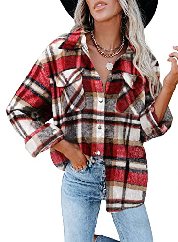 Iris Sprite Chemise à Carreaux en Flanelle pour Femme - Manches Longues - Chemise boutonnée en Velours côtelé